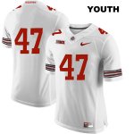 Youth NCAA Ohio State Buckeyes Justin Hilliard #47 College Stitched No Name Authentic Nike White Football Jersey JW20A81FY